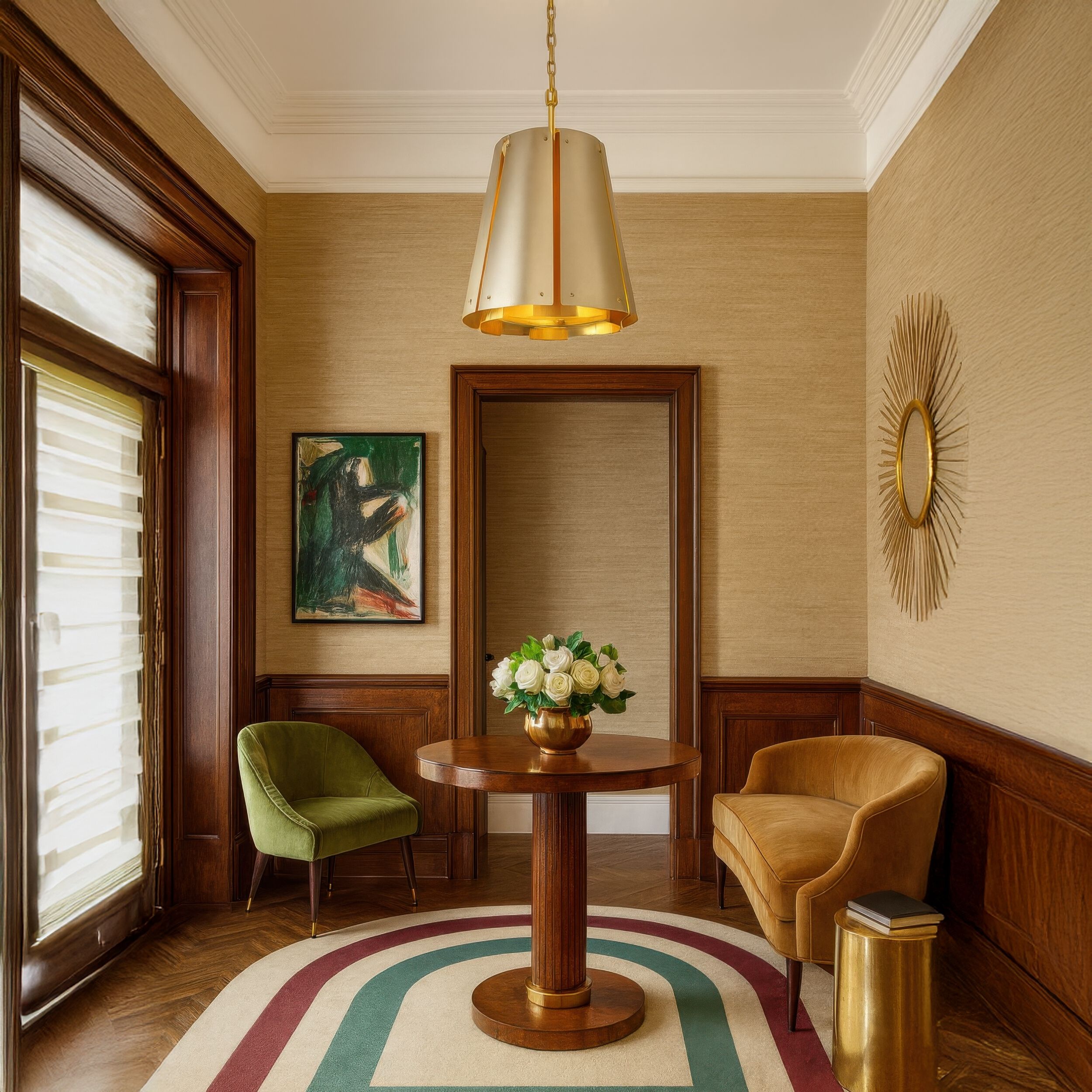 Peep Show 6 Light 16 inch Sunwashed Silver and Brushed Sienna Foyer Pendant Ceiling Light