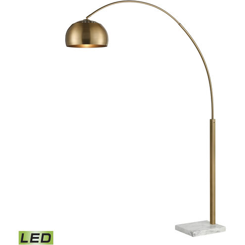 Solar Flair 77 inch 9 watt Aged Brass with White Floor Lamp Portable Light