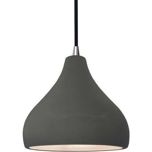 Radiance LED 8 inch Gloss Grey and Brushed Nickel Pendant Ceiling Light