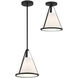 Fulton 1 Light 9.25 inch Black Semi Flush Ceiling Light