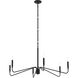 Pilar 6 Light 40 inch Matte Black Chandelier Ceiling Light