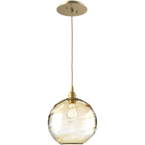 Terra 1 Light 9 inch Gilded Brass Pendant Ceiling Light in Terra Amber