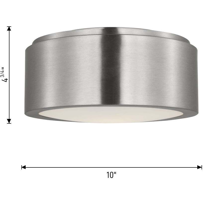 Albee 1 Light 10 inch Brushed Nickel Flush Mount Ceiling Light, Small