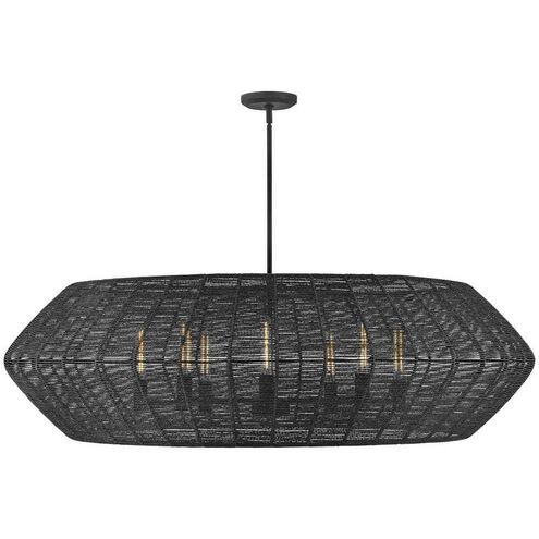 Lisa McDennon Luca 8 Light 60 inch Black Chandelier Ceiling Light, Drum