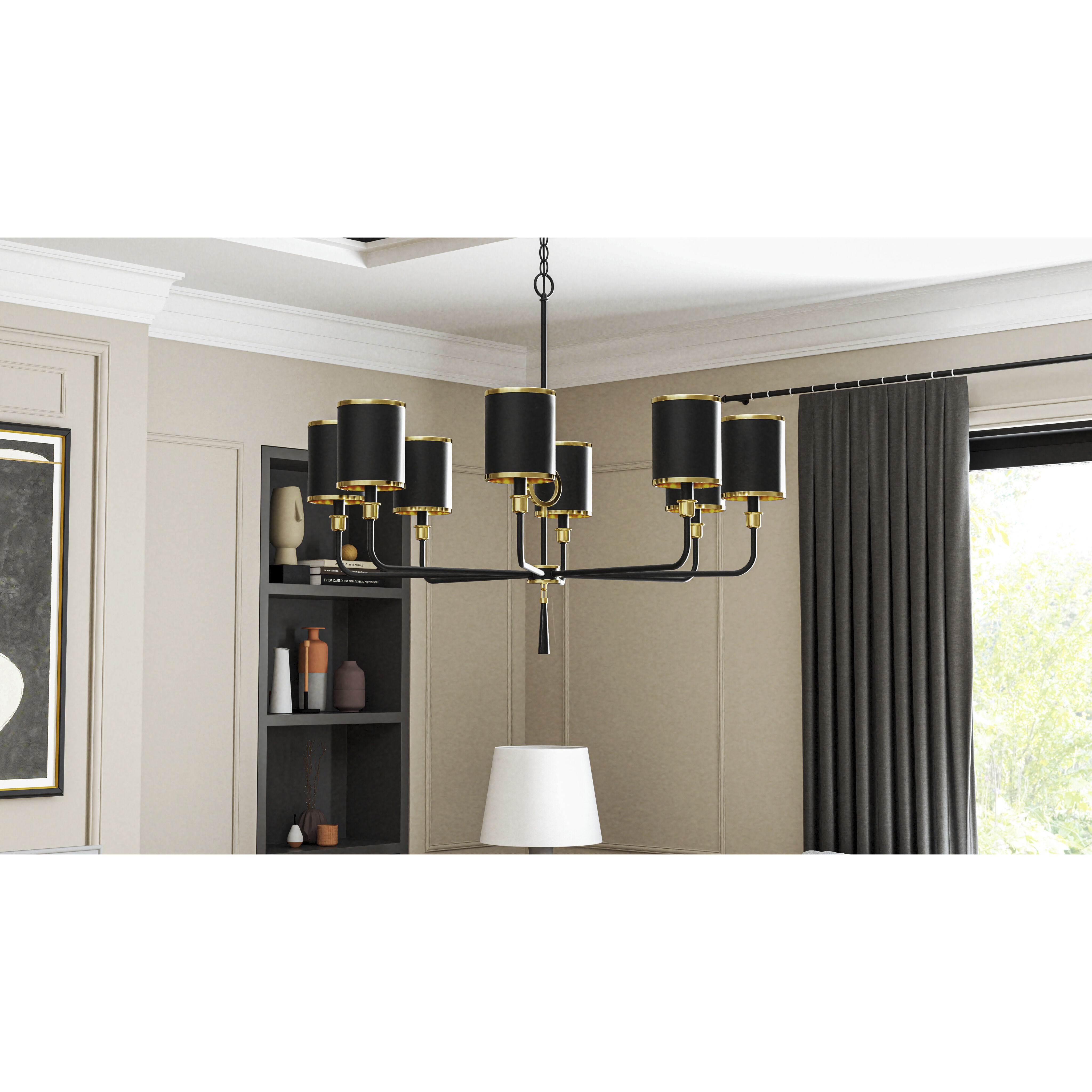 Lockery 8 Light 40 inch Matte Black Chandelier Ceiling Light