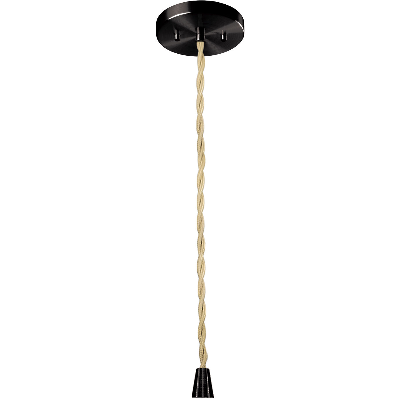 Radiance Collection - Spire Pendant Ceiling Light in Matte Black, Dedicated LED, Beige Twist Cord, Gloss Black, 10W x 3.75H, Form+Finish+Function