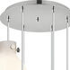 Newton Bell 6 Light 18.63 inch Polished Nickel Multi Pendant Ceiling Light in White Glass