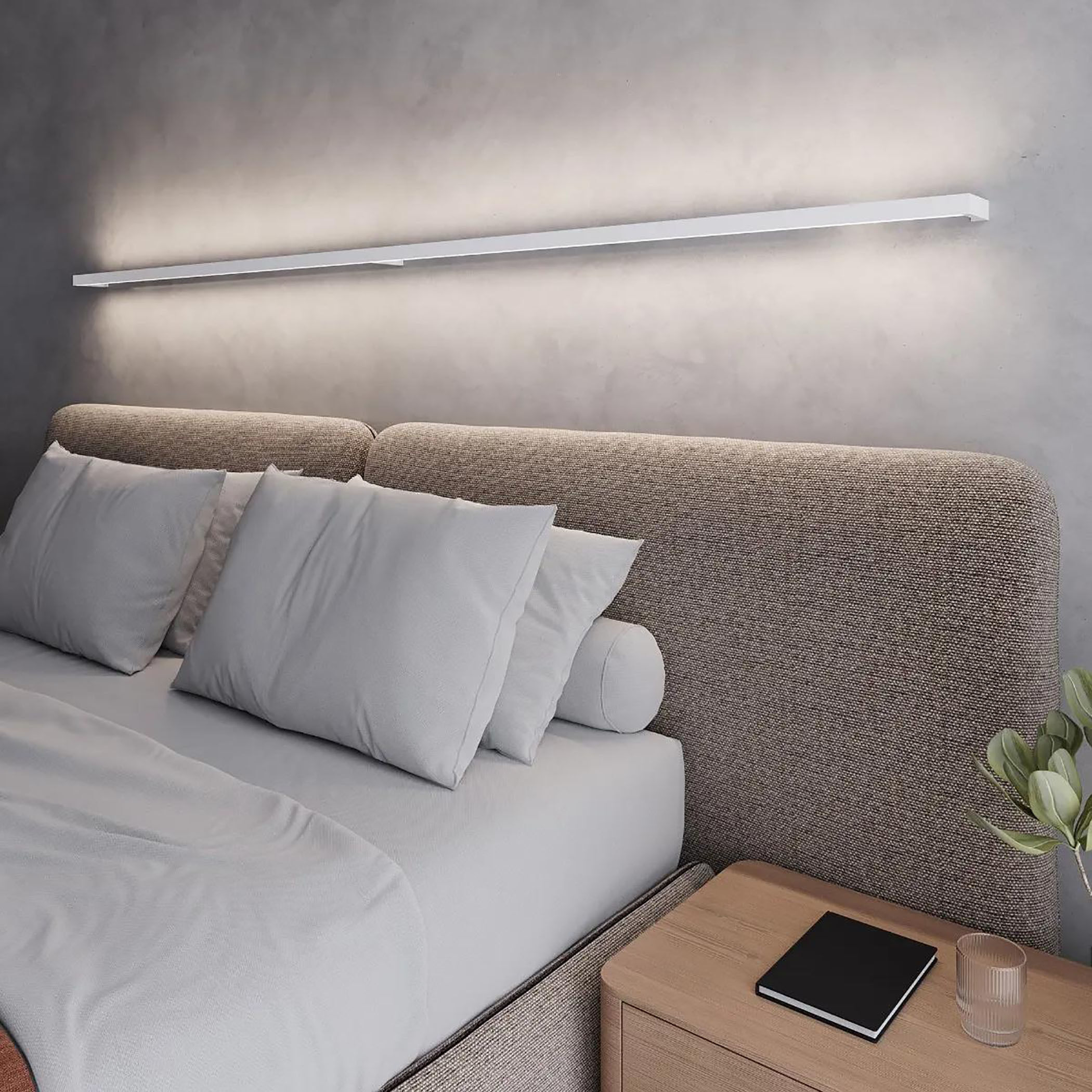 Thin-Line LED 96 inch Bright Satin Aluminum Wall Bar Wall Light in 8ft., 3000K