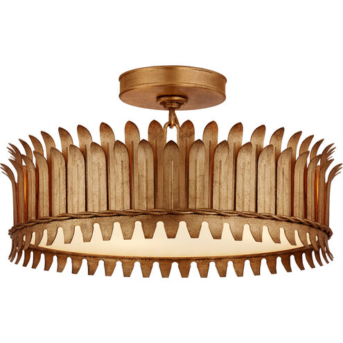 Suzanne Kasler Leslie LED 16 inch Gilded Iron Semi-Flush Mount Ceiling Light