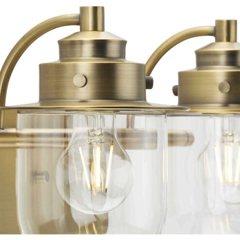 Northlake 3 Light 24 inch Vintage Brass Bath Light Wall Light