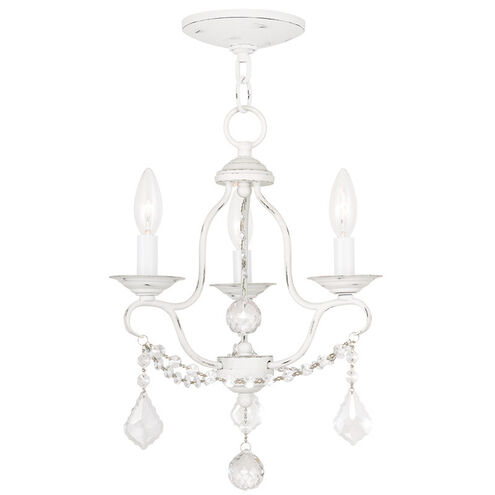 Chesterfield 3 Light 12 inch Antique White Mini Chandelier Ceiling Light