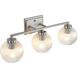 Elliott 3 Light 24.5 inch Pewter Vanity Light Wall Light in Ribbed Clear