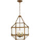 Suzanne Kasler Morris 3 Light 13.5 inch Gilded Iron Lantern Pendant Ceiling Light in Clear Glass, Small