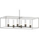 Portico 6 Light 42 inch Dark Smoke and Dark Smoke Pendant Ceiling Light in Seeded Clear