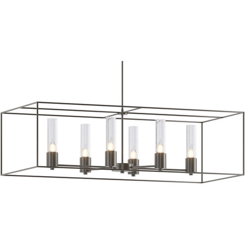 Portico 6 Light 42 inch Dark Smoke and Dark Smoke Pendant Ceiling Light in Seeded Clear