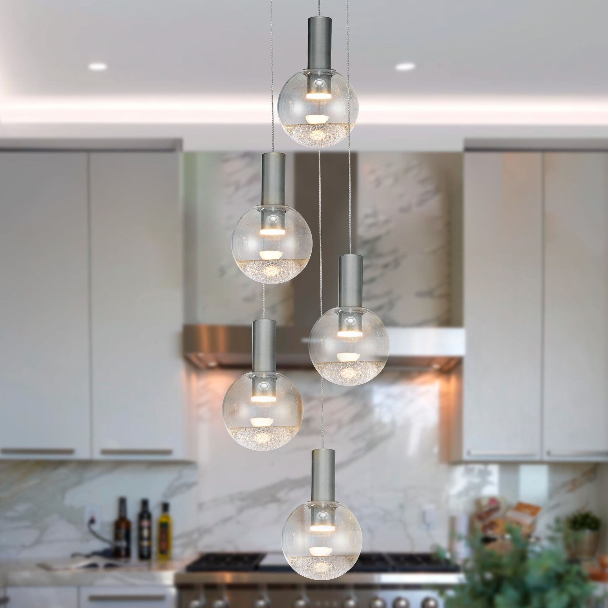 Artisan Collection/SIENNA Series 5 Light 9.5 inch Polished Chrome Pendant/Chandelier Ceiling Light