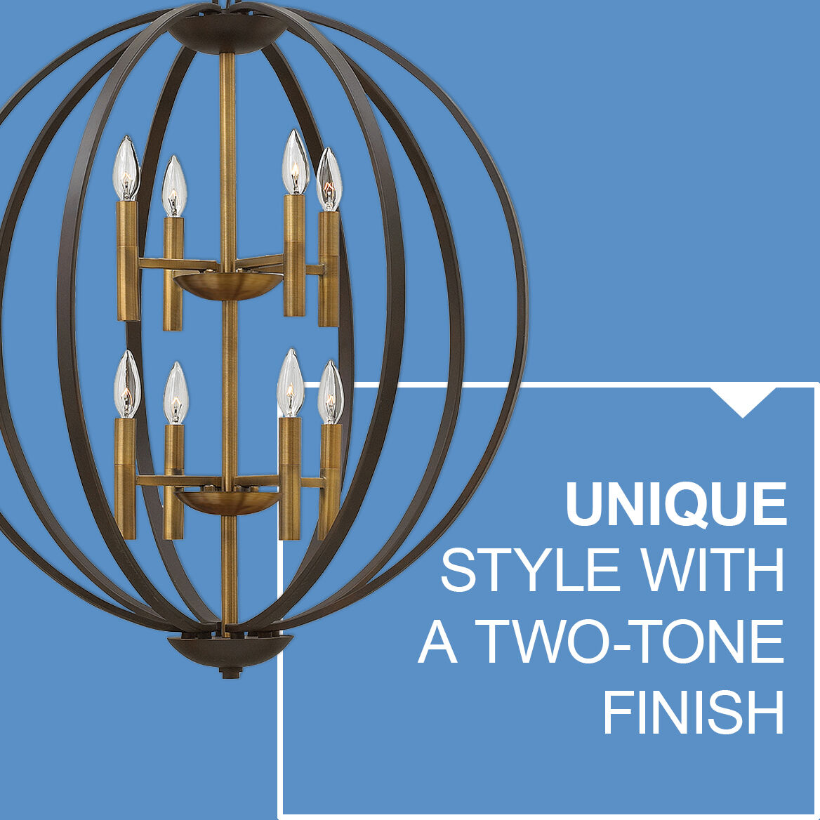 Euclid 8 Light 28.25 inch Spanish Bronze with Heirloom Brass Indoor Foyer Light Ceiling Light