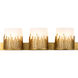 Sawgrass 3 Light 24 inch Gold Bath Light Wall Light in Gold Leaf with Antique