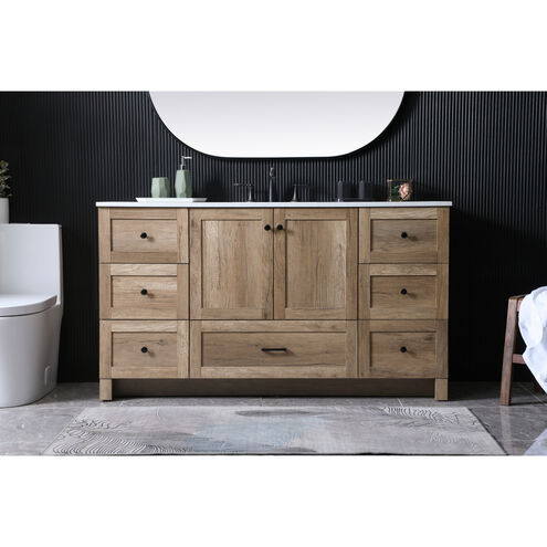 Soma 60 X 19 X 34 inch Natural Oak Vanity Sink Set