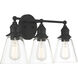 Barwell 3 Light 24 inch Coal Black Bath Vanity Light Wall Light