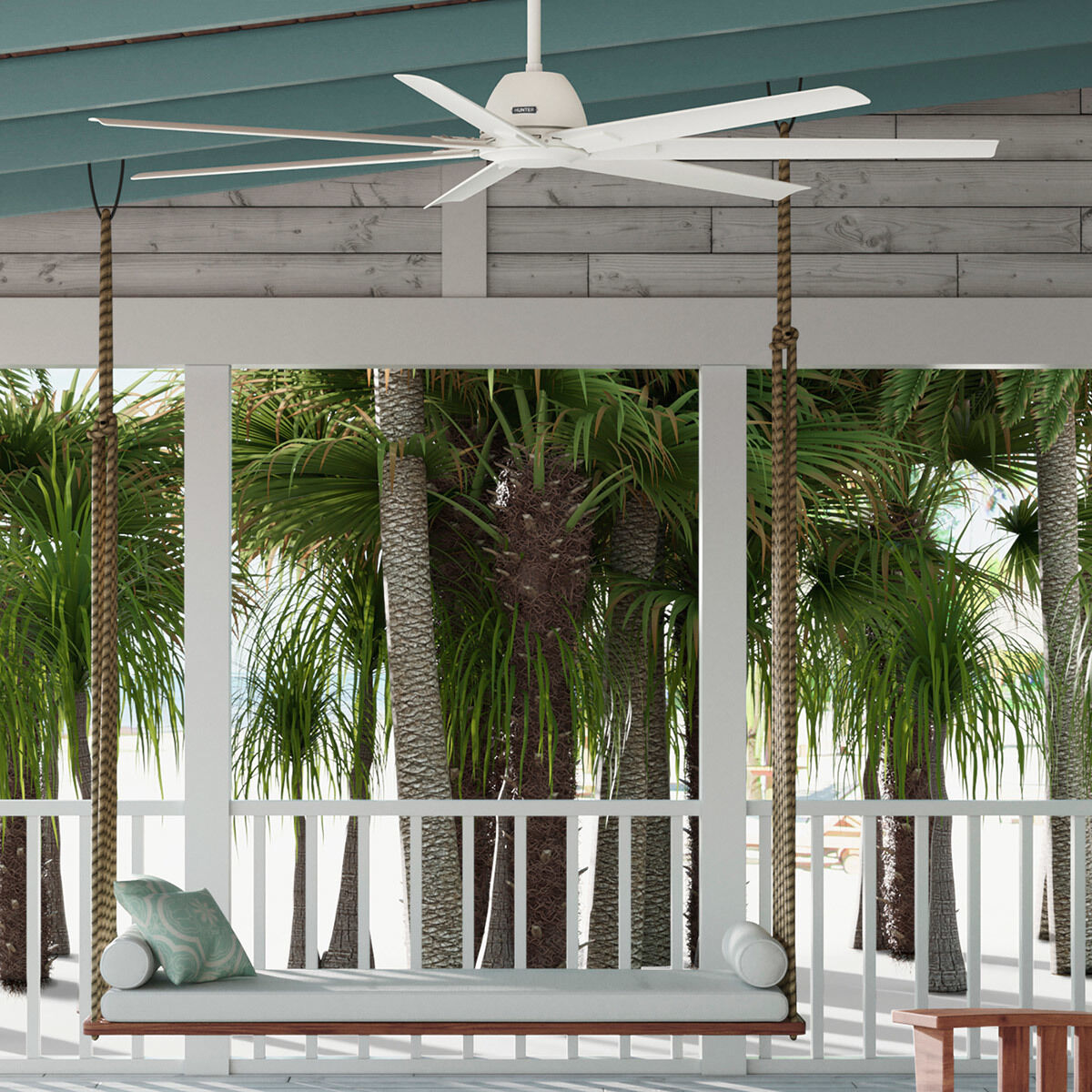 Downtown 72 inch Matte White Outdoor Ceiling Fan