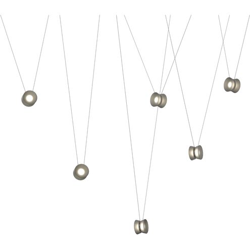 Yo LED 156 inch Natural Anodized Statement Pendant Ceiling Light in Smoke Glass