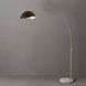 Luna Bella 92 inch 14 watt Weathered Brass and White Arc Floor Lamp Portable Light in Matte Black and Gold Steel