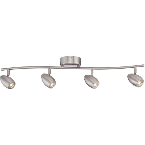 EnviroLite 4 Light 120 Brushed Nickel Track Kit Ceiling Light, Curved Bar