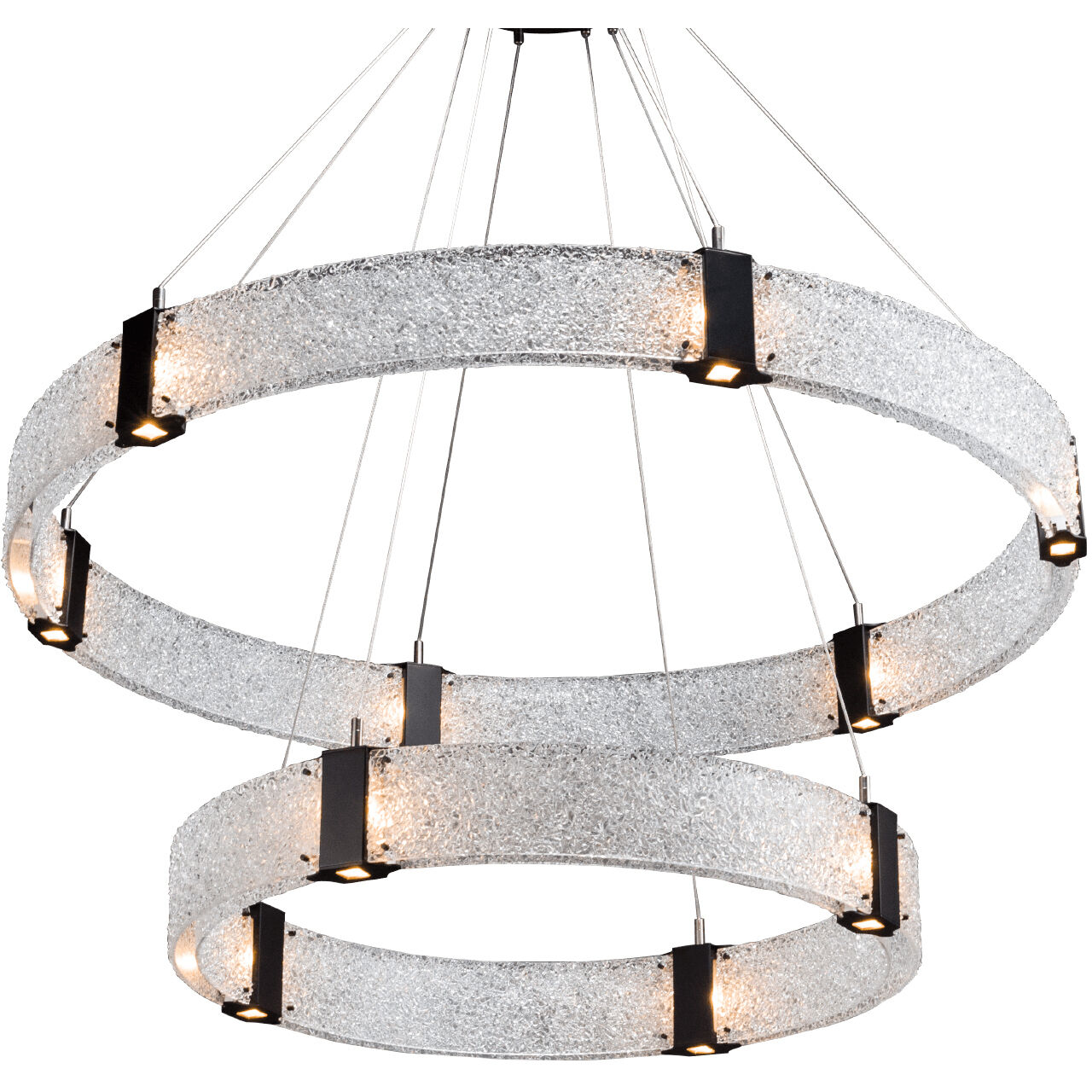 Parallel LED Graphite Chandelier Ceiling Light, Two-Tier Ring