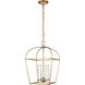 C&M by Chapman & Myers Stonington 4 Light 13.38 inch Antique Gild Hanging Lantern Ceiling Light