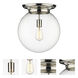 Beacon 1 Light 14 inch Polished Nickel Flush Mount Ceiling Light
