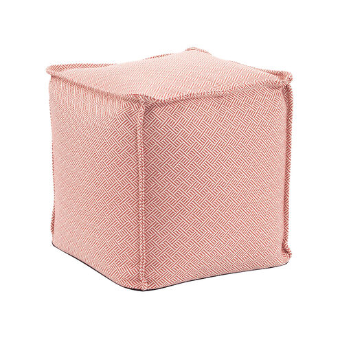 Pouf 18 inch Beach Club Rhubarb Square Ottoman with Cover