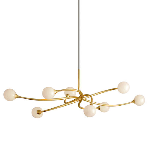 Signature 8 Light 60.5 inch Gold Leaf Island Light Ceiling Light