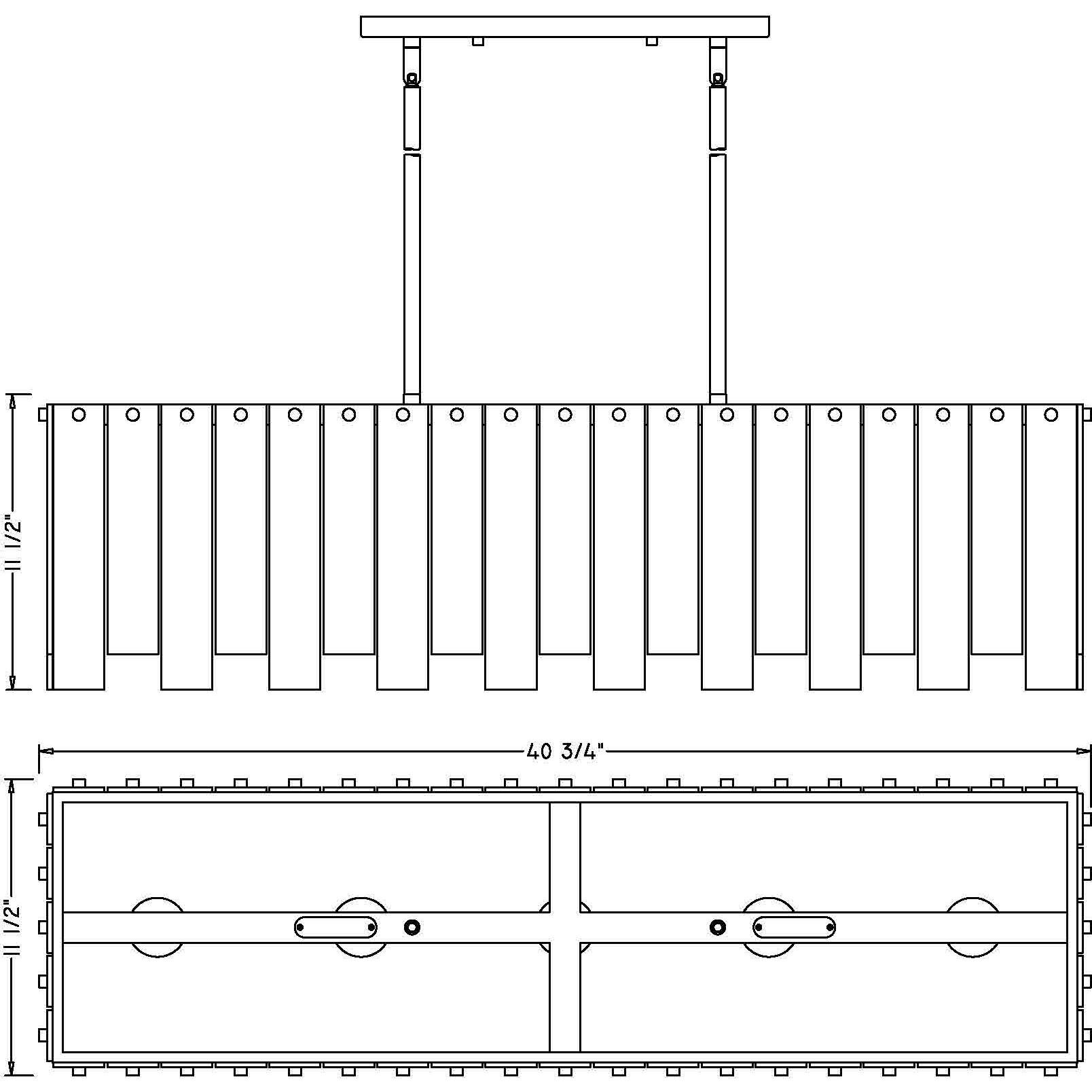 Viviana 5 Light 40.75 inch Polished Nickel Linear Chandelier Ceiling Light