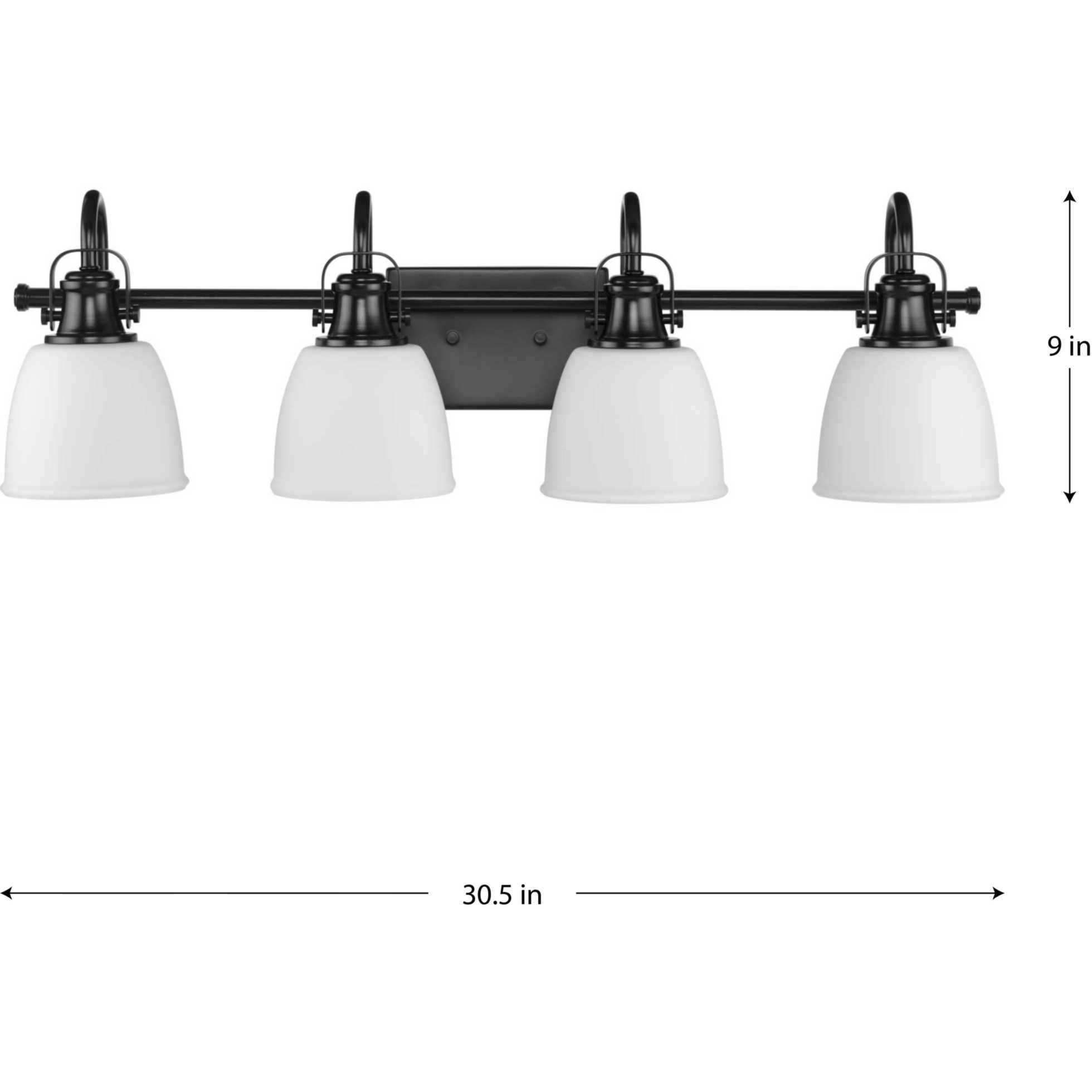 Preston 4 Light 30.5 inch Matte Black Vanity Light Wall Light