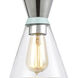 Modley 1 Light 6 inch Polished Chrome with Aqua and Clear Mini Pendant Ceiling Light