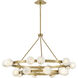 Selene LED 48 inch Lacquered Brass Chandelier Ceiling Light in Swirled, Multi Tier