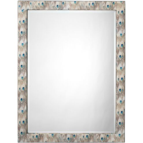 Plume 33 X 25 inch White Peacock Lacquer Wall Mirror