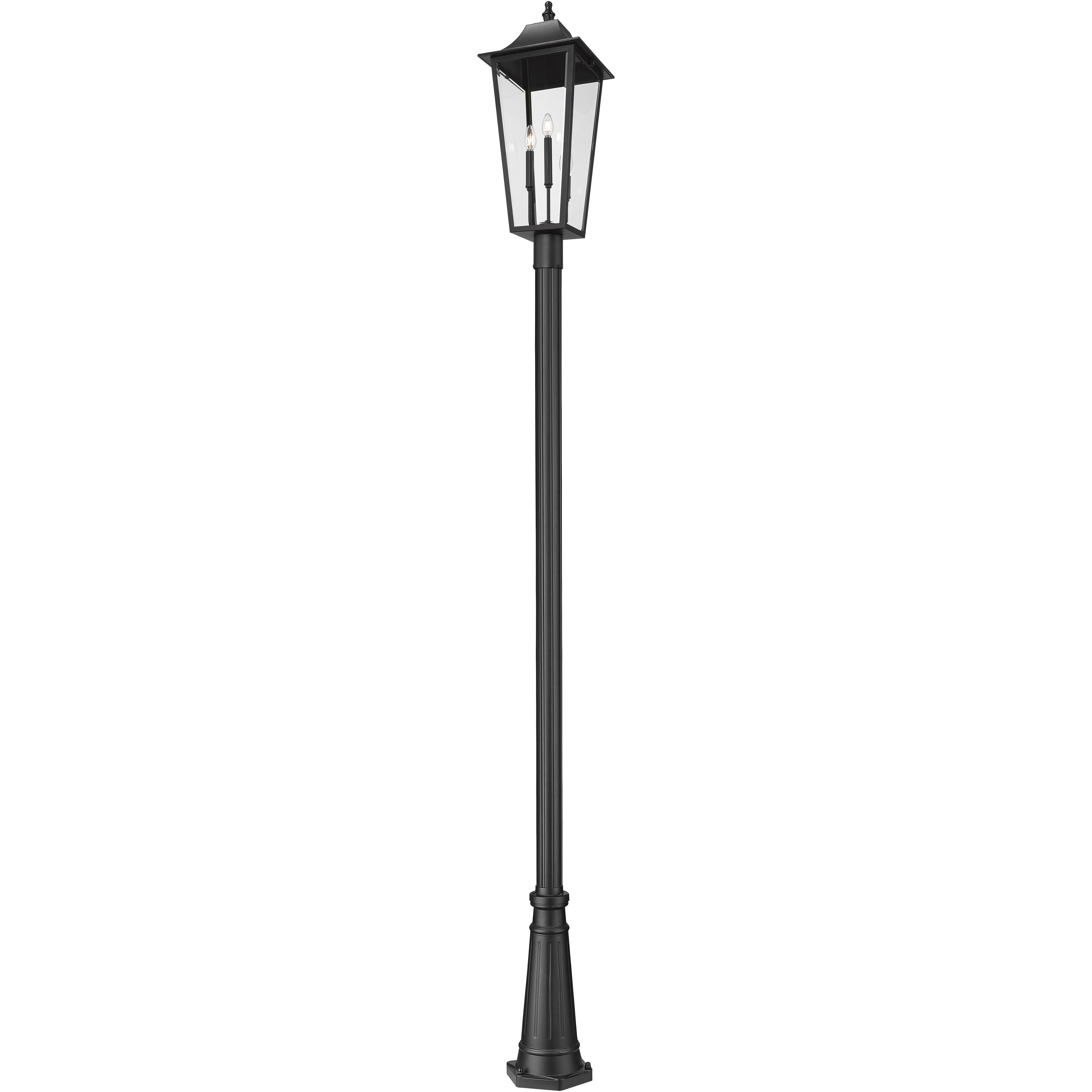 Gannon 3 Light 125.5 inch Black Outdoor Post Mounted Fixture in G9