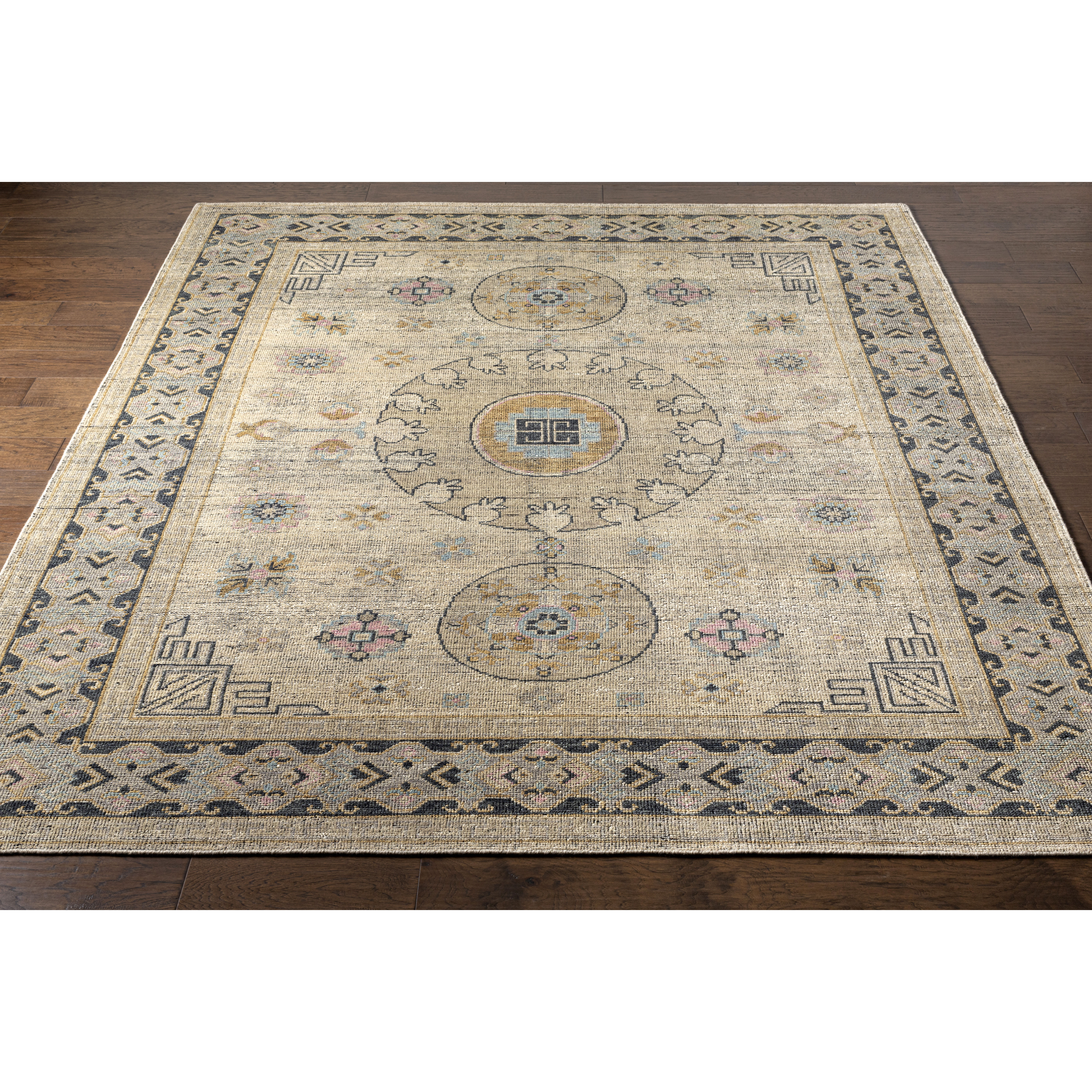 Smyrna 120 X 96 inch Medium Green Rug in 8 x 10, Rectangle