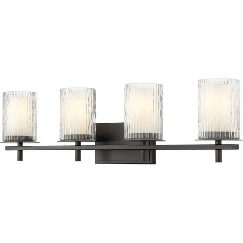Grayson 4 Light 31 inch Matte Black Vanity Wall Light
