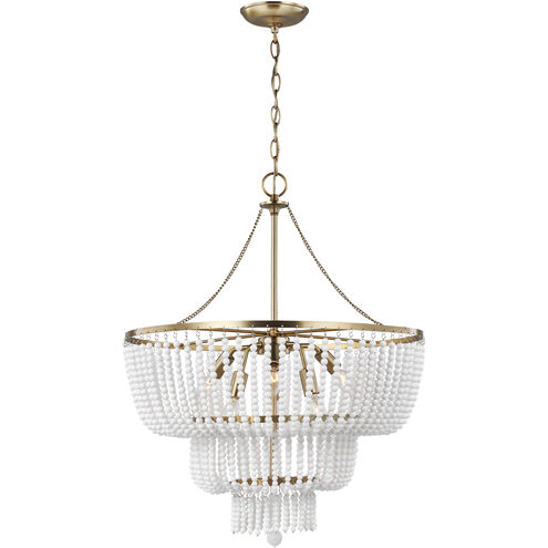 AERIN Jackie 6 Light 22 inch Satin Brass Chandelier Ceiling Light