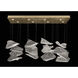 Elevate LED 54 inch Gold Pendant Ceiling Light in Gold Leaf, Frozen Pages Studio Glass