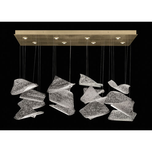Elevate LED 54 inch Gold Pendant Ceiling Light in Gold Leaf, Frozen Pages Studio Glass