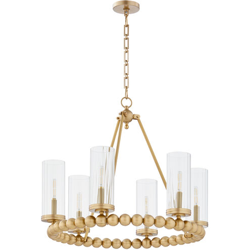 Lee Boulevard 6 Light 28 inch Aged Brass Chandelier Ceiling Light