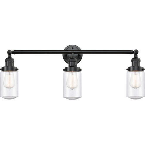 Franklin Restoration Dover 3 Light 31 inch Oil Rubbed Bronze Bath Vanity Light Wall Light in Seedy Glass, Franklin Restoration