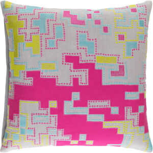 Macro 18 X 18 inch Bright Pink and Lime Throw Pillow