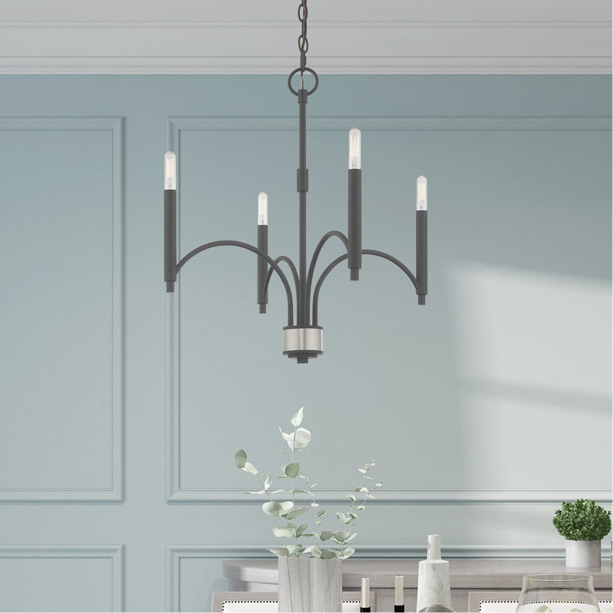 Wisteria 4 Light 20 inch Scandinavian Gray Mini Chandelier Ceiling Light