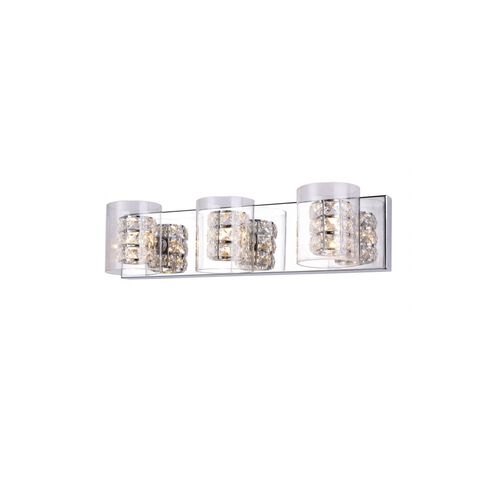 Canada 1 Light 24 inch Chrome Bathroom Vanity Lighting Wall Light, Glass Cover