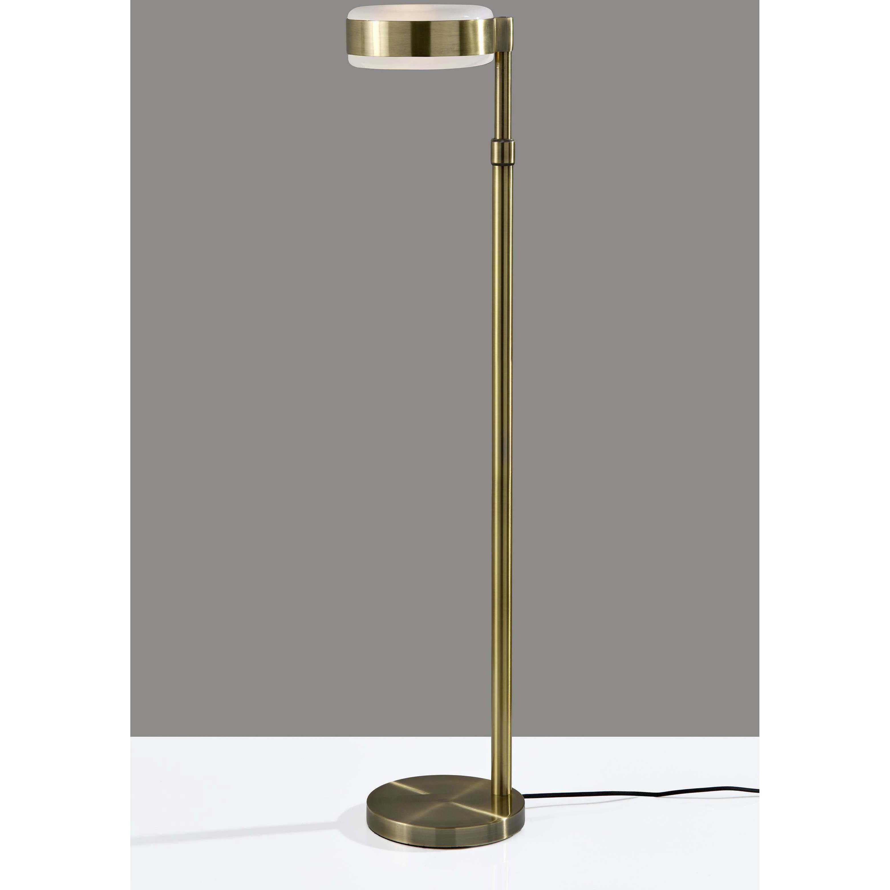Linis 45 inch 40.00 watt Antique Brass Floor Lamp Portable Light, ADS360